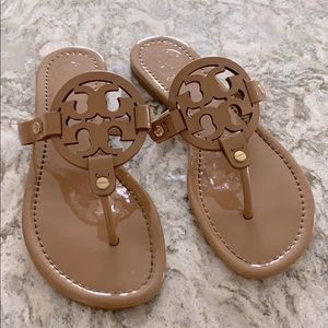 Tory Burch Miller Sandals Sand Patent Leather 6